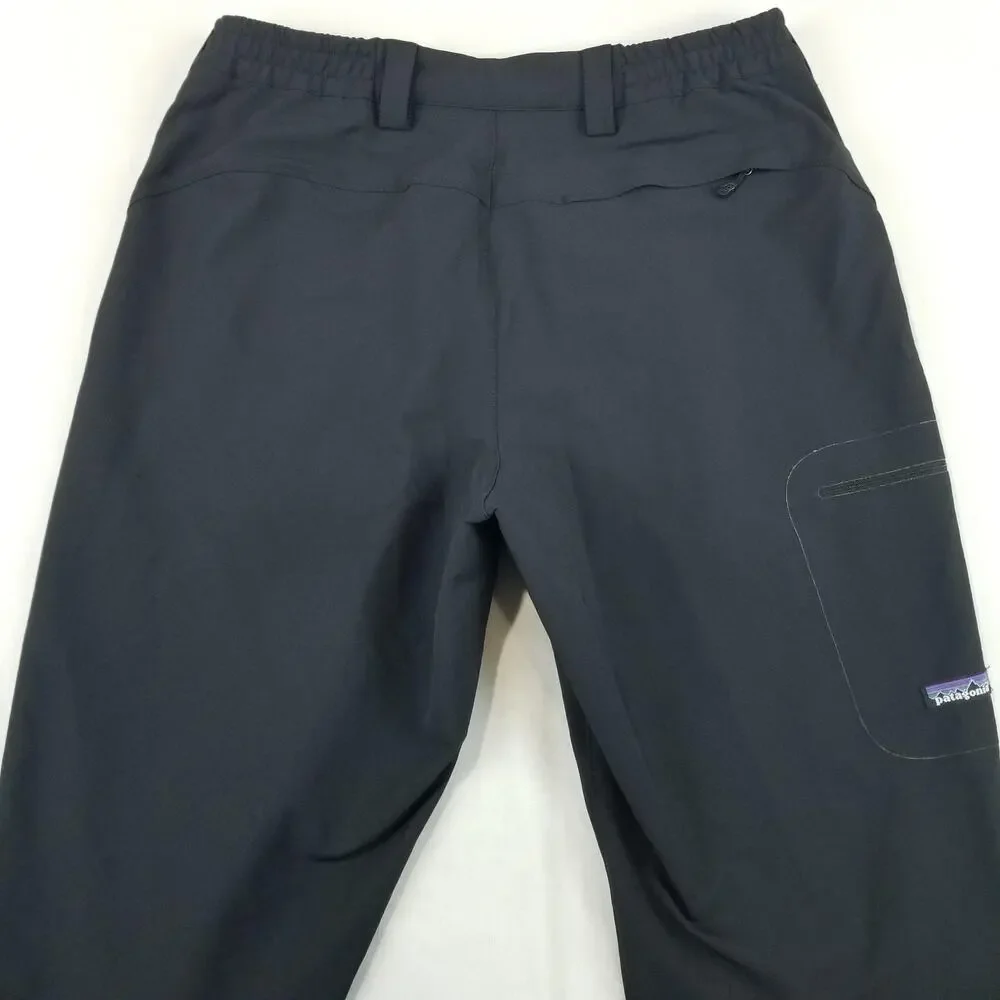 Patagonia Snow Pants Mens 34x32 Black Softshell Stretch Hiking Ski Zip Pockets